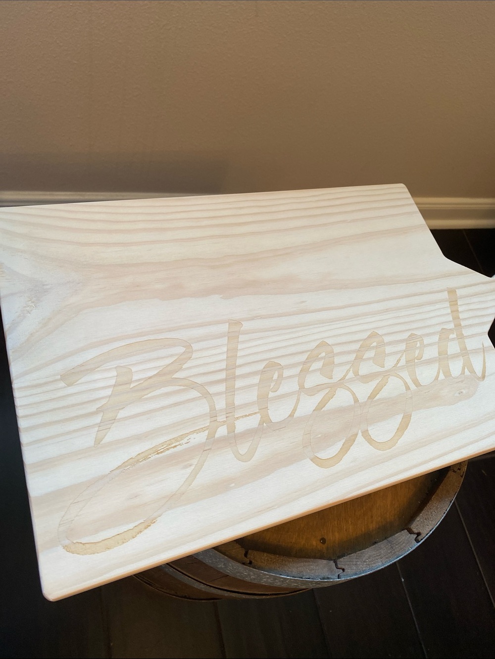 New Wooden 'Blessed' Serving/Charcuterie Board Cutting Board - Natural Wood